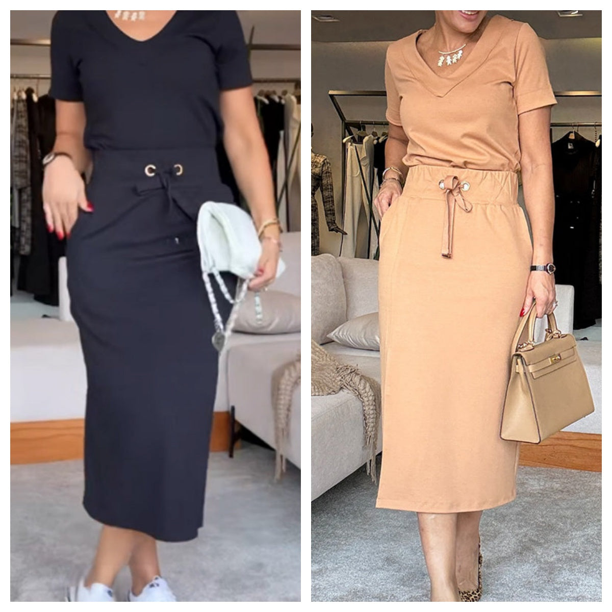 ⏳Limited Time 49% Off🔥Women's V-Neck Top and Skirt Set