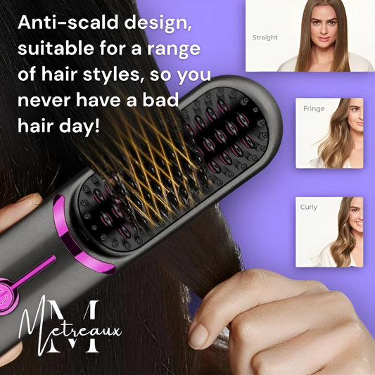 💁‍♀️Wireless Ceramic Heating Hair Straightening Hairbrush