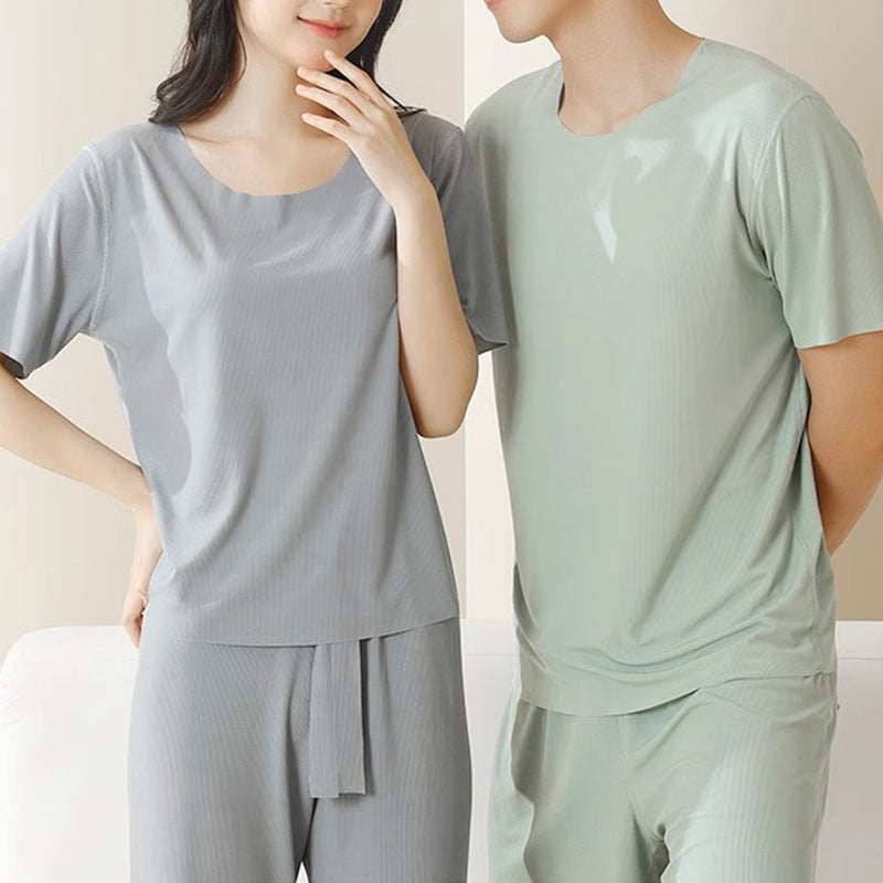 🎁Hot Sale 49% OFF⏳Couple's Summer Ice Silk Cool Feeling Sleepwear