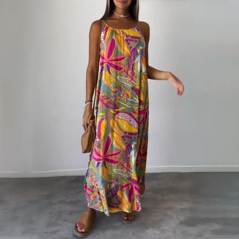 🌸Printed Sleeveless Long Dress🔥