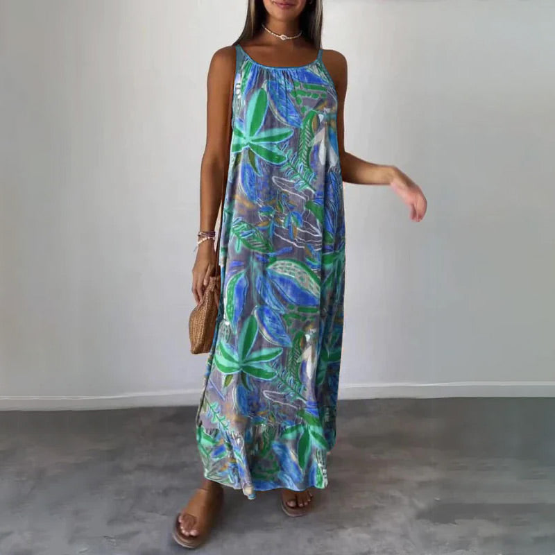 🌸Printed Sleeveless Long Dress🔥