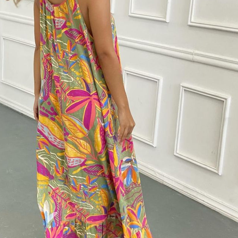 🌸Printed Sleeveless Long Dress🔥