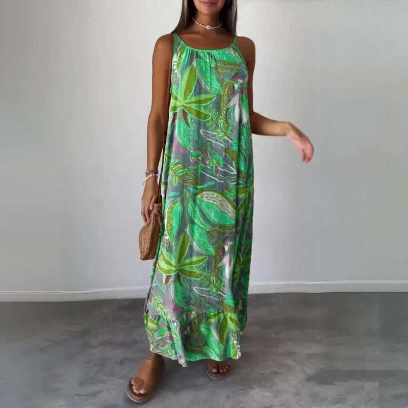 🌸Printed Sleeveless Long Dress🔥