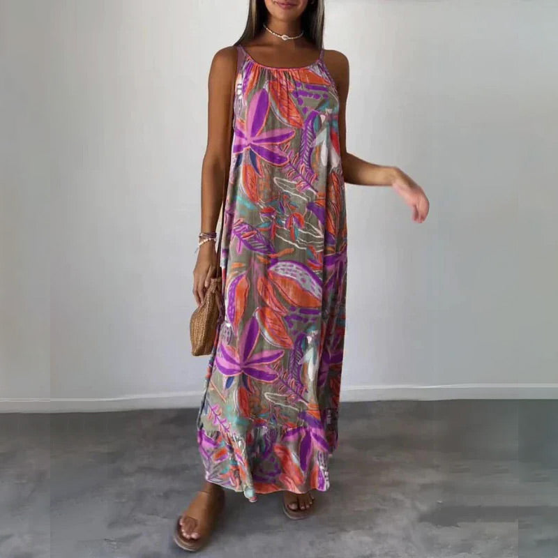 🌸Printed Sleeveless Long Dress🔥