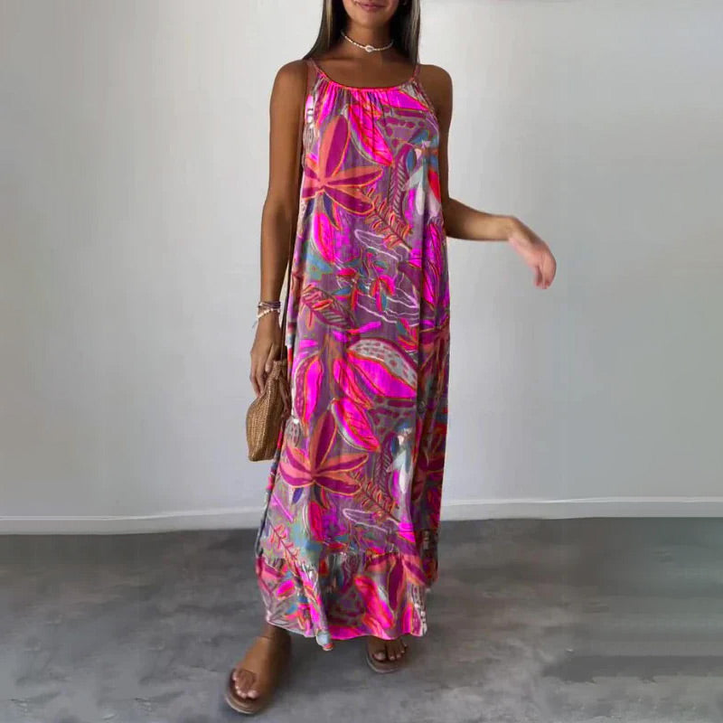 🌸Printed Sleeveless Long Dress🔥