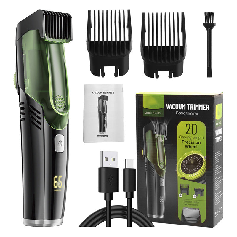 Waterproof Vacuum Beard Trimmer with 20 Shaving Length Settings