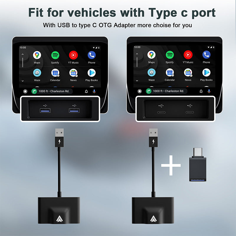 Wired to Wireless Android & iPhone Carplay Adapter