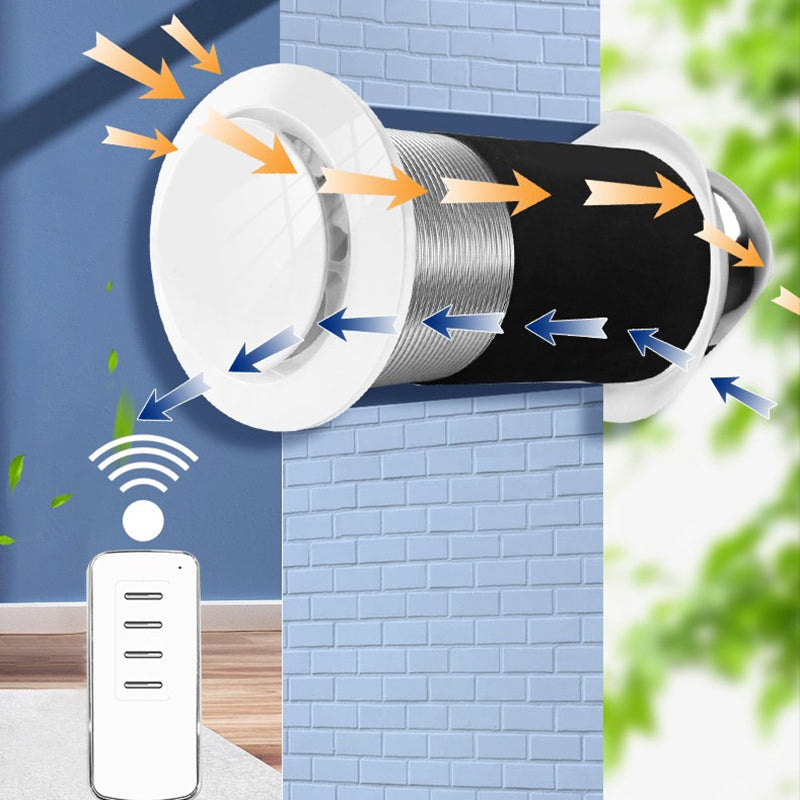 Through-the-Wall Silent Fresh Air Ventilation Artifact with Remote Control