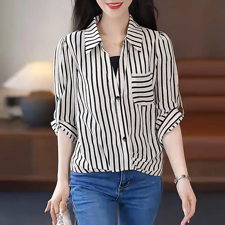 Women’s Breathable Casual Lapel Pullover Shirt