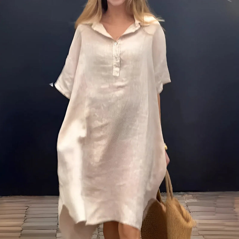 👗Oversized Shirt Midi Dress with Pocket