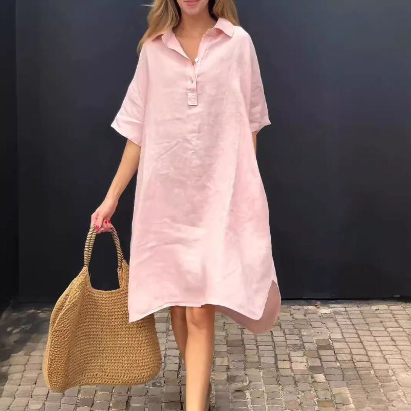 👗Oversized Shirt Midi Dress with Pocket