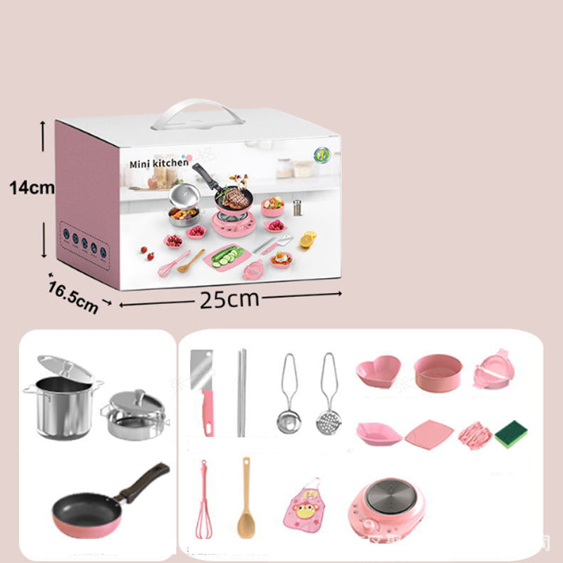 Children's Real Cooking Mini Kitchen Toys - 22 PCS Set