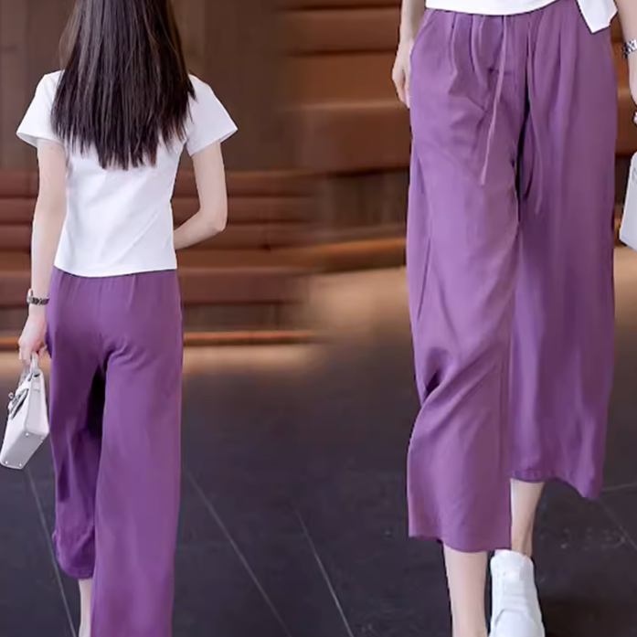 Women's Summer Loose Ice Silk Pants