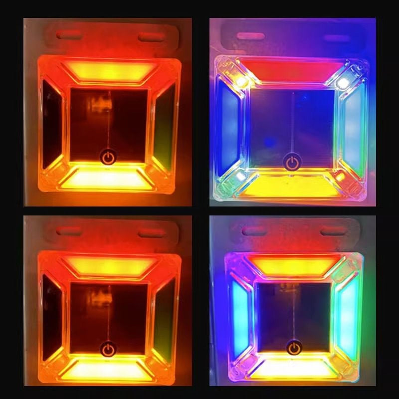 Solar-Powered Tail Light LED Quad-Color Strobe Light