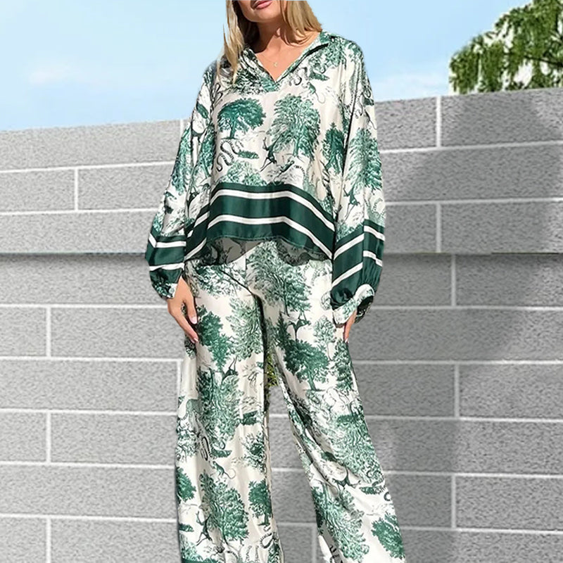 Printed Causal Loose Suit for Plus Size Women（Free Shipping）