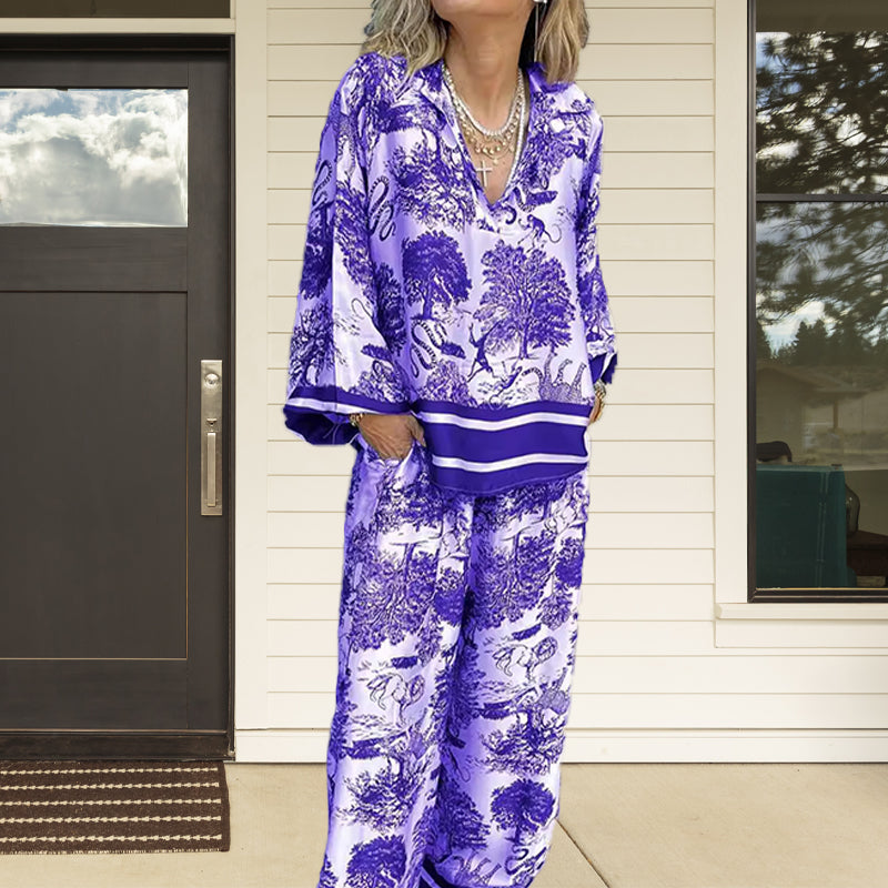 Printed Causal Loose Suit for Plus Size Women（Free Shipping）