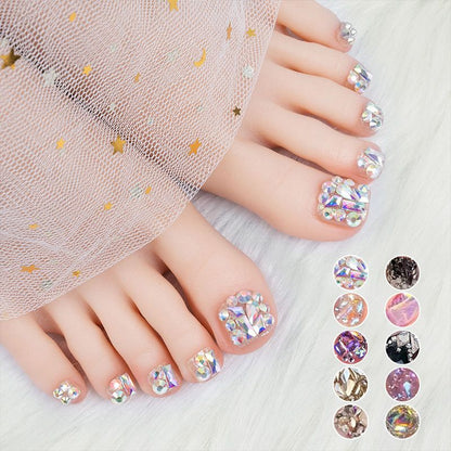 🔥Hot Sale Best Gift  🔥Delicate Glitter False Toe Nails Kit（50% OFF）