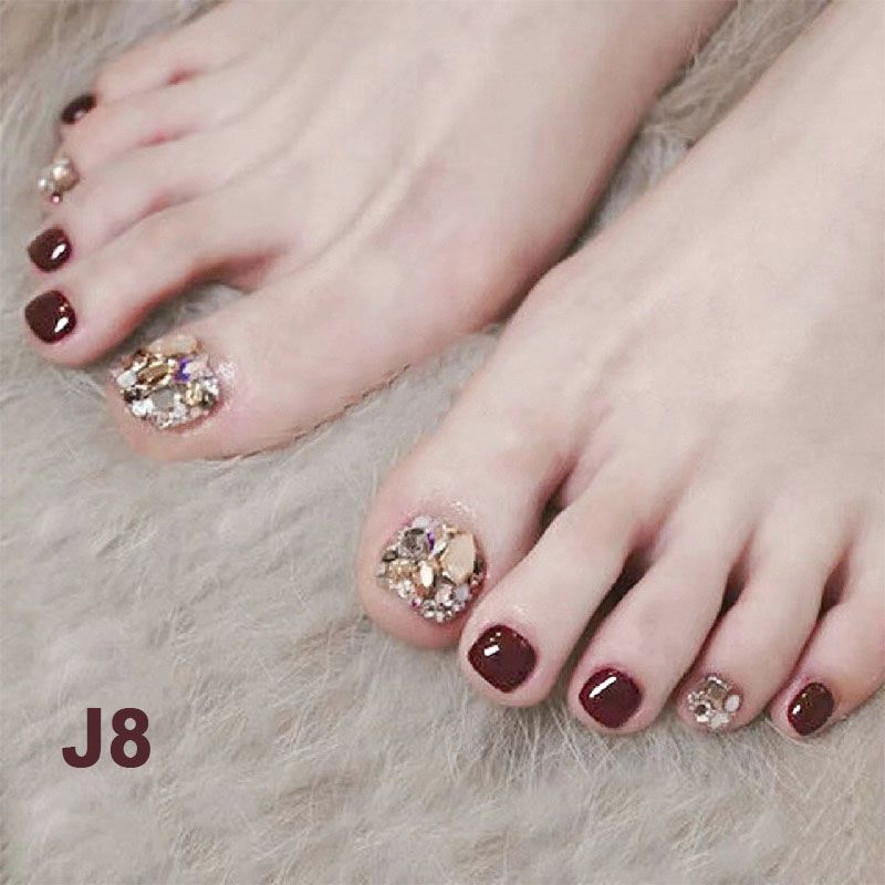 🔥Hot Sale Best Gift  🔥Delicate Glitter False Toe Nails Kit（50% OFF）