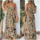 💕Women’s Sexy Spaghetti Strap Floral Print Long Dress