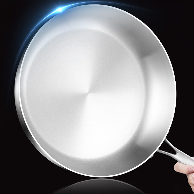 Multifunctional Non-coated Stainless Steel Frying Pan