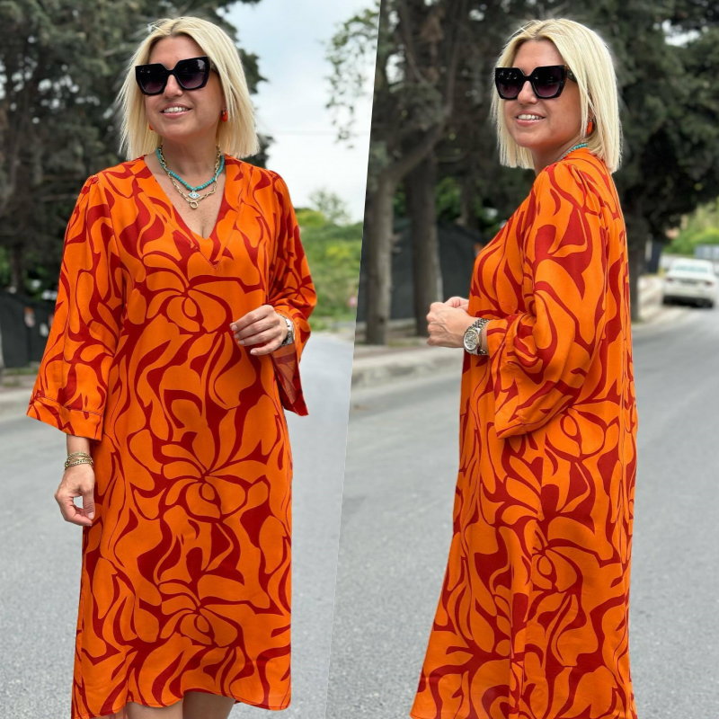 🌸Elegant Printed Dress for Plus-Size Women