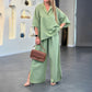 💥41% OFF & Free Shipping💃Women's 2 Piece Outfits Oversized Top & Wide Leg Pants