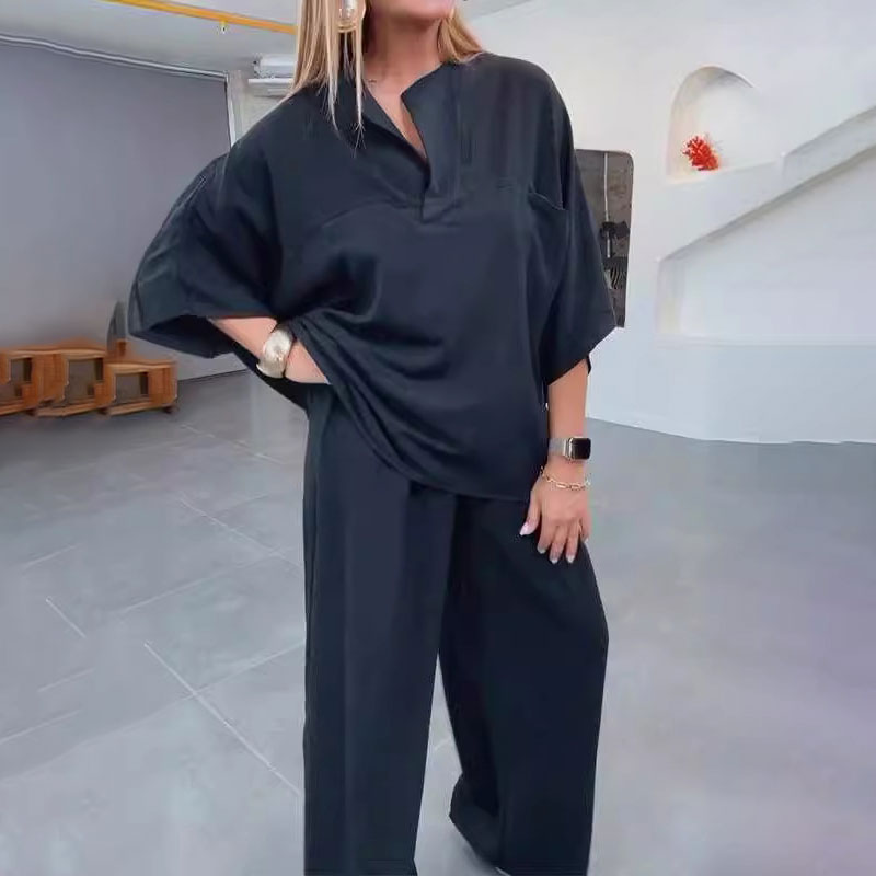 💥41% OFF & Free Shipping💃Women's 2 Piece Outfits Oversized Top & Wide Leg Pants