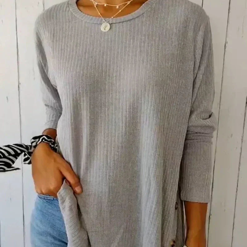 💥50% OFF 👚Women’s Casual Long Sleeve Solid Color Button T-Shirt