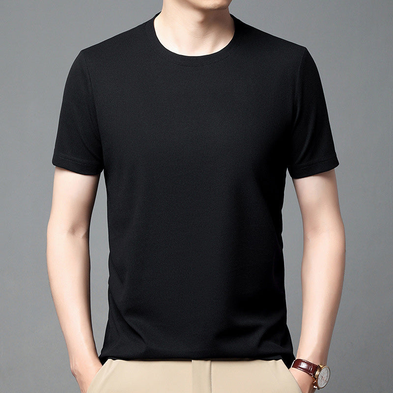 Breathable Solid Color Short Sleeve Waffle T-Shirt