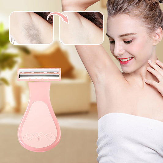 【Women only】One spare blade for each unit ！Convenient Hair Removal Set with Replaceable Blades