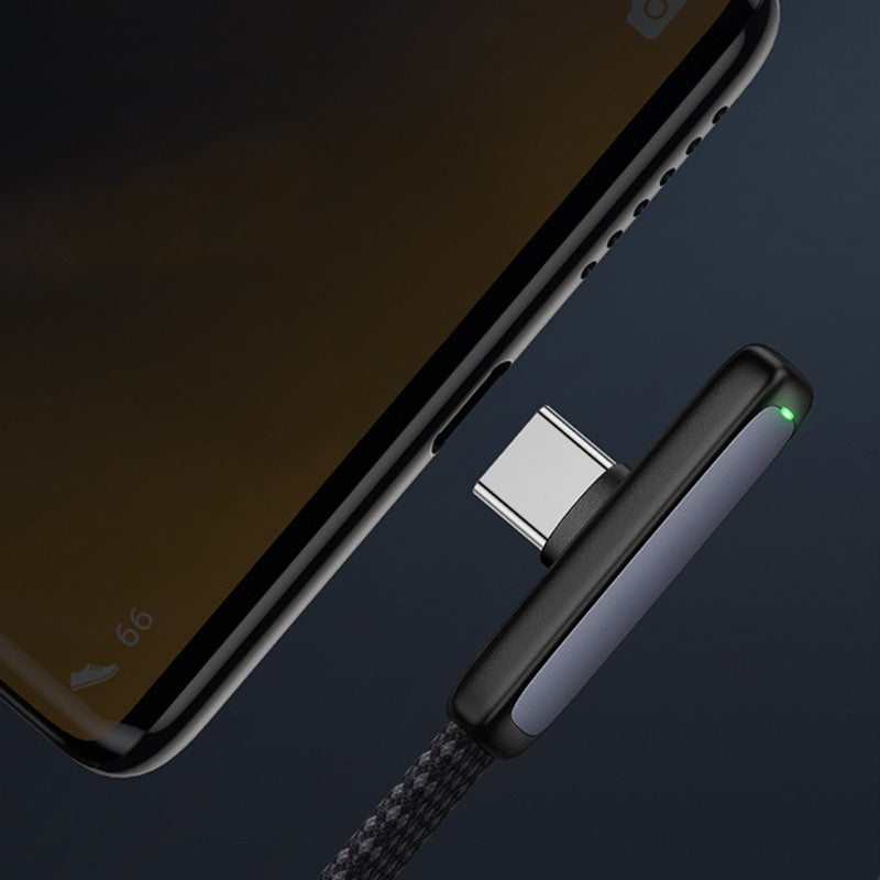 Elbow Braided Flash Charging Data Cable for Phone