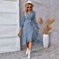 🦋New products hot selling🦋V-Neck Floral Irregular Hem Waist Cinching Dress