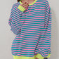 🔥2024 HOT SALE🔥Women's Oversized Striped Long Sleeve Pullover