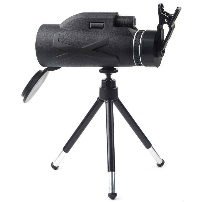 80x100 Monocular Telescope with Smartphone Adapter & Tripod