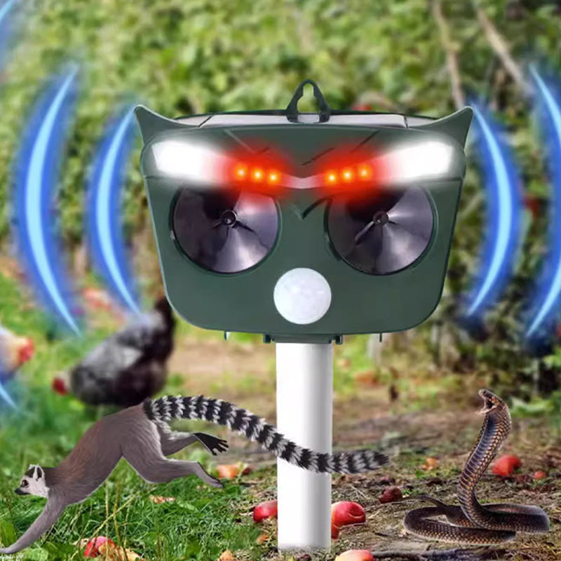 Solar Powered Ultrasonic Animal Repellent with Motion Sensor