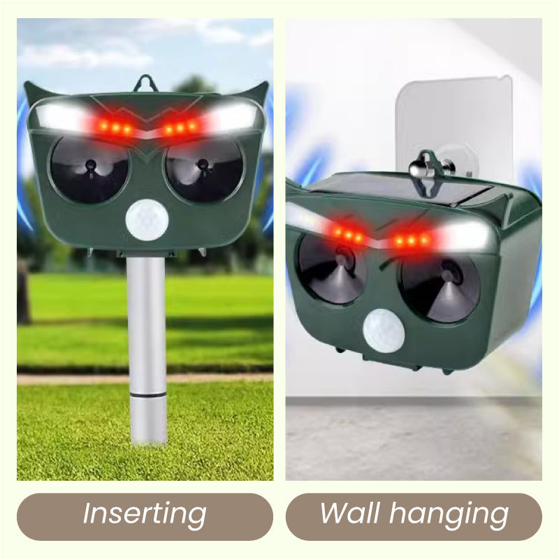 Solar Powered Ultrasonic Animal Repellent with Motion Sensor