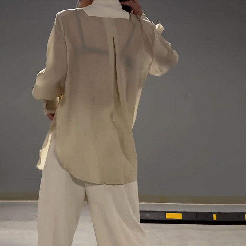 ⏳Time-limited Special⏰Fashion Patchwork Irregular Lace-Up Shirt & Pants(Two-Piece Set)