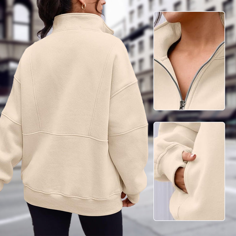 🔥FREE SHIPPING🔥Women's Half Zip Long-Sleeve Tops with Pockets