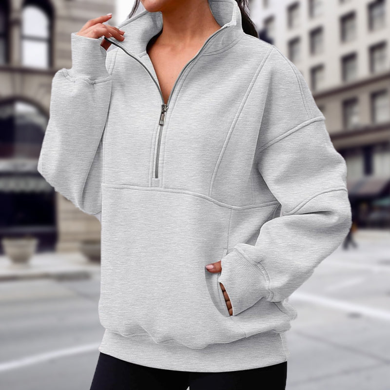 🔥FREE SHIPPING🔥Women's Half Zip Long-Sleeve Tops with Pockets