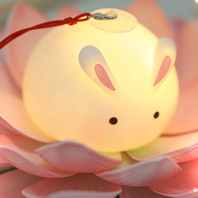 Handmade DIY Handheld Rabbit Lotus Lantern