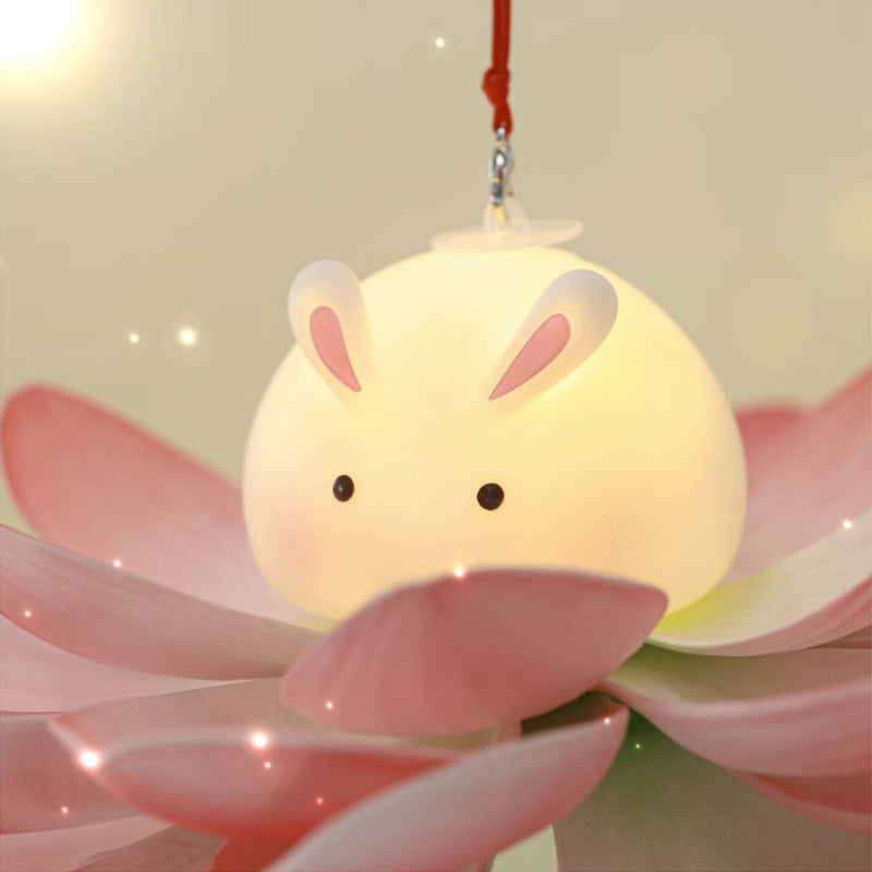 Handmade DIY Handheld Rabbit Lotus Lantern