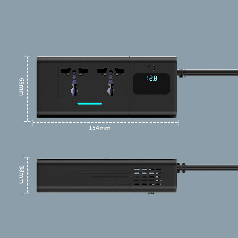 Universal 12V to 220V/110V Car Socket with Display