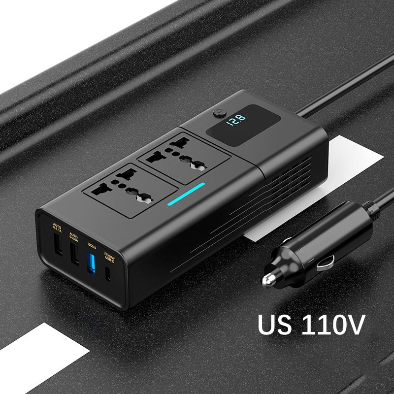 Universal 12V to 220V/110V Car Socket with Display