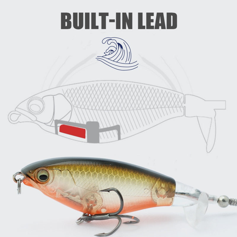 Bionic Fishing Lure Set with 3 Hooks & 360° Propeller Blade