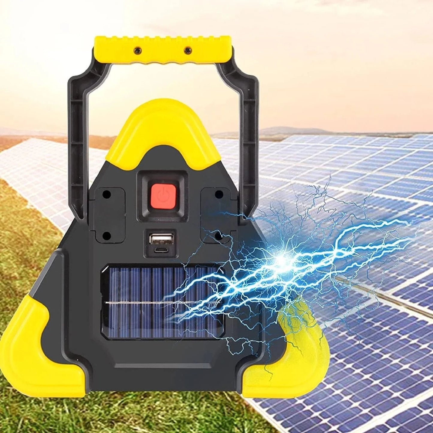 2-in-1 sun-driven emergency triangle warning light at the roadside