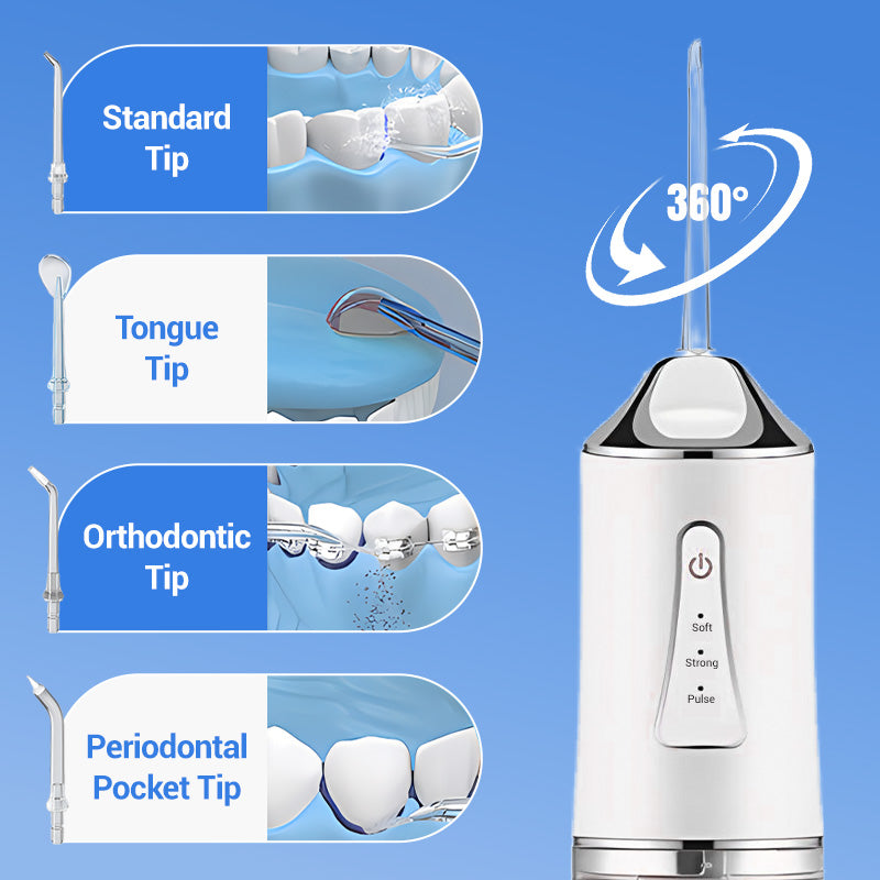 Electric pulse water flosser, powerful water flow penetrates into the teeth gaps, MAX cleaning power!