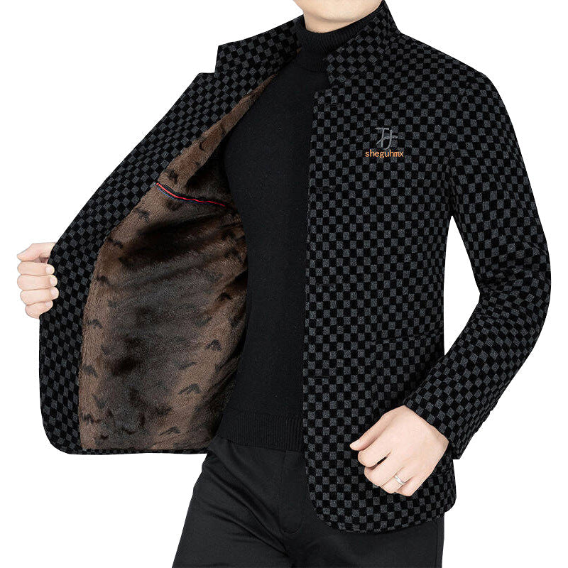 ✨Men’s Trendy Checkered Warm Jacket with Pockets