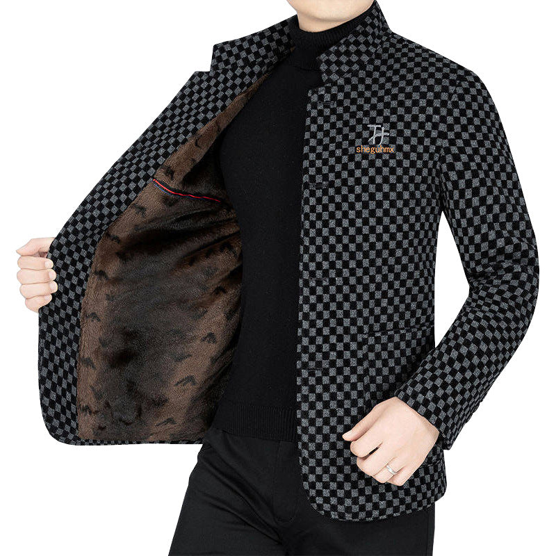 ✨Men’s Trendy Checkered Warm Jacket with Pockets