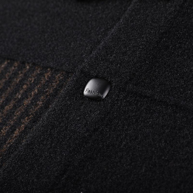 Men’s Casual Button Tweed Jacket with Lapel Collar