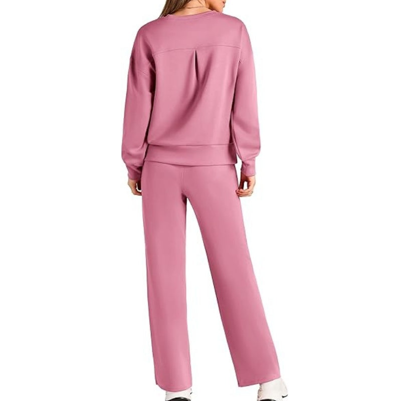 ✨Holiday Sale✨Round Neck Top Drawstring Pants 2-Piece Set